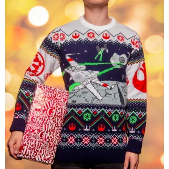 Star Wars Christmas Sweater X-Wing v TIE Fighter Size L