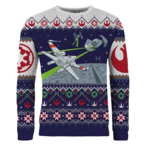 Star Wars Christmas Sweater X-Wing v TIE Fighter Size XL