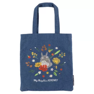 My Neighbor Totoro Tote Bag Denim Totoro & Flower Wreath