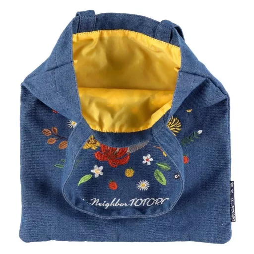 My Neighbor Totoro Tote Bag Denim Totoro & Flower Wreath