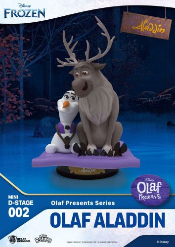 Frozen Mini Diorama Stage PVC Szobor Olaf Presents Olaf Aladdin 12 cm