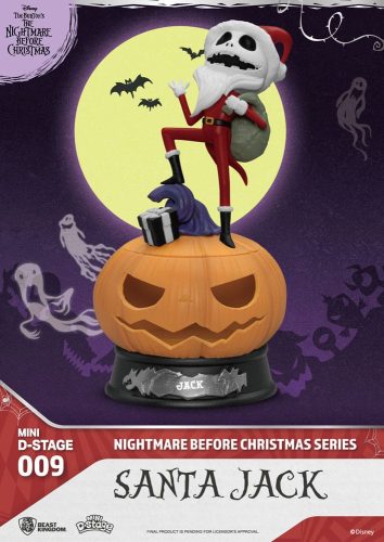 The Nightmare Before Christmas Mini Diorama Stage PVC Figura Santa Jack 10 cm