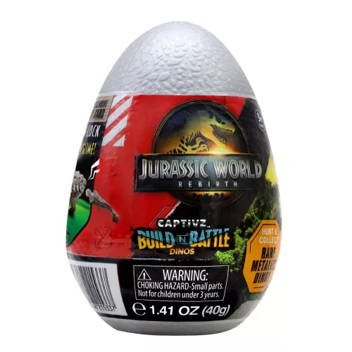 Jurassic World Rebirth Pop N Lock Breach Blind Box Captivz Build n Battle Dinos Display (12)