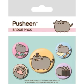 Pusheen Pin-Back Buttons 5-Pack Fancy