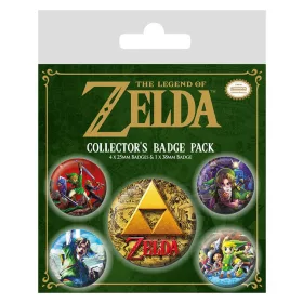 Legend of Zelda Pin-Back Buttons 5-Pack Classics