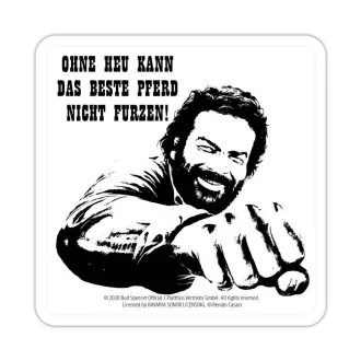 Bud Spencer Tin coasters Faust Pferd 10 x 10 cm