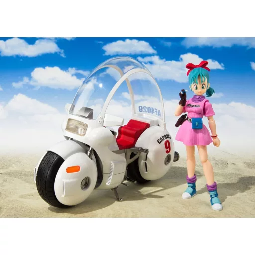 Dragon Ball S.H. Figuarts Jármű és Figura Bulma's Motorcycle Hoipoi Capsule No. 9 17 cm