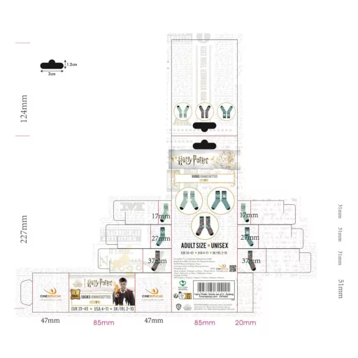 Harry Potter Zokni 3-Pack Hedwig