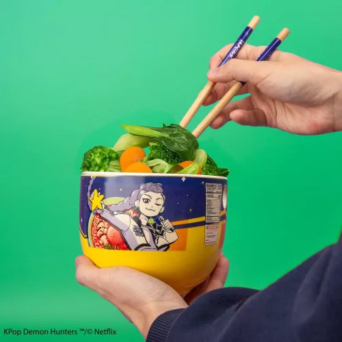 KPop Demon Hunters Ramen Bowl with Chopsticks Rumi Superstar Flavor
