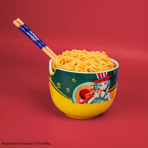 KPop Demon Hunters Ramen Bowl with Chopsticks Zoey Hamburger