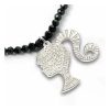 Barbie Pendant & Necklace Silhouette on Black Onyx Bead (Sterling Silver)