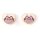 Pusheen Stud Earrings Pink and Gold Heart