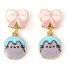 Pusheen Drop Earrings Pink Bows