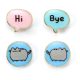 Pusheen Stud Earrings 2-pack Hi , Bye""