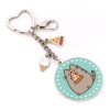 Pusheen Keychain Blue Pizza