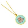 Pusheen Pendant & Necklace Blue Pizza