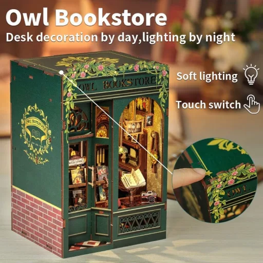 Book Nook Owl Bookstore 17 x 12 cm