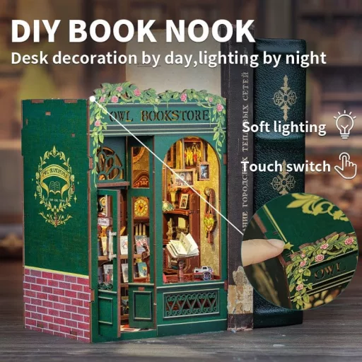 Book Nook Owl Bookstore 17 x 12 cm