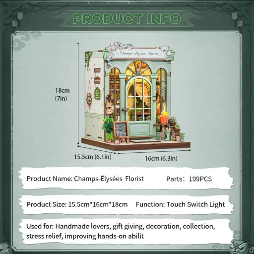 Miniature House Model Kit Champs-Élysées Florist 18 x 16 cm