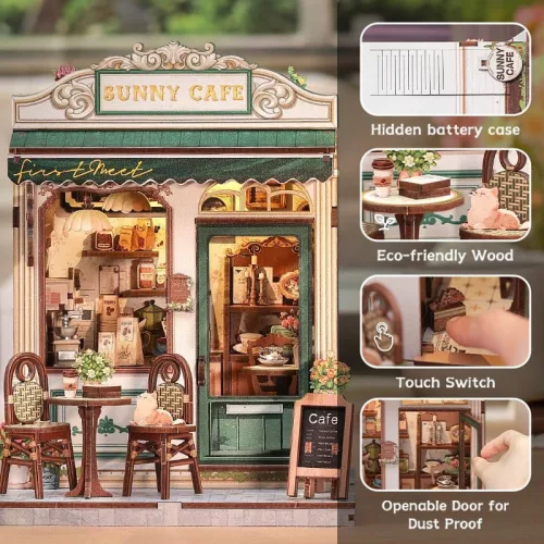 Miniature House Model Kit Sunny Cafe 20 x 16 cm