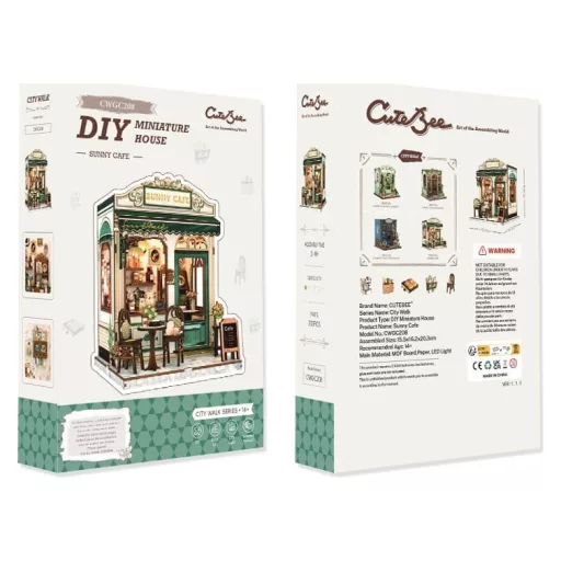Miniature House Model Kit Sunny Cafe 20 x 16 cm