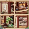 Miniature House Model Kit Kirishima Cha-an 19 x 14 cm