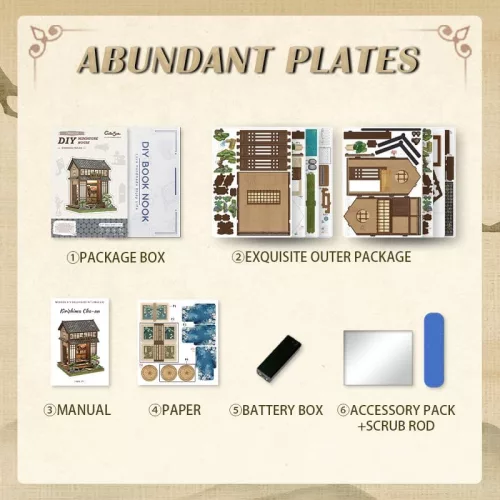 Miniature House Model Kit Kirishima Cha-an 19 x 14 cm