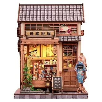 Miniature House Model Kit Sakura O Kimono Shop 19 x 14 cm