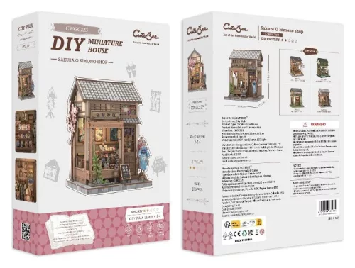 Miniature House Model Kit Sakura O Kimono Shop 19 x 14 cm