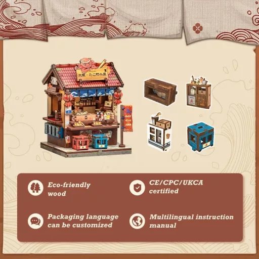 Miniature House Model Kit Osaka Takoyaki 12 x 9 cm