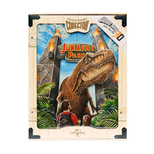 Jurassic Park WoodArts 3D Wooden Wall Art Rex Attack 30 x 40 cm