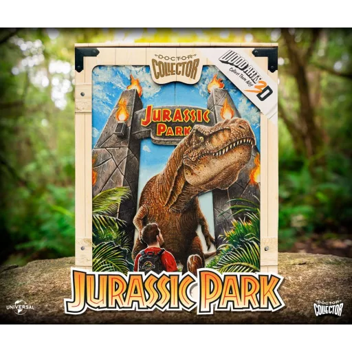 Jurassic Park WoodArts 3D Wooden Wall Art Rex Attack 30 x 40 cm