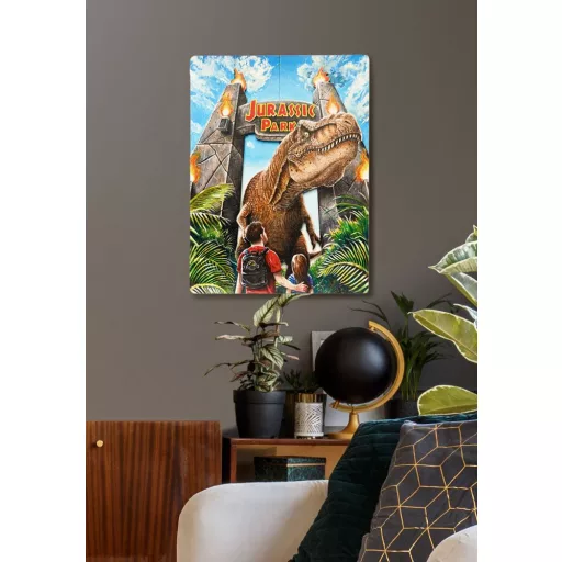 Jurassic Park WoodArts 3D Wooden Wall Art Rex Attack 30 x 40 cm