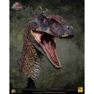   Jurassic Park III Life Size Bust Male Alpha Velociraptor Blood Knight" 83 cm"