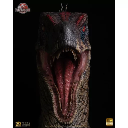 Jurassic Park III Life Size Bust Male Alpha Velociraptor Blood Knight" 83 cm"