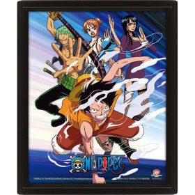   One Piece 3D Lenticular Poster Straw Hat Pirates Assault 26 x 20 cm