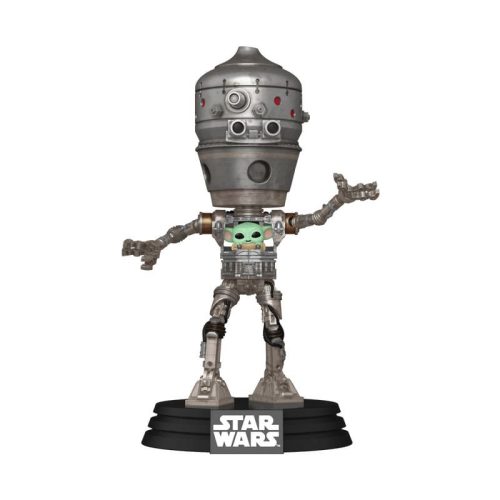 Star Wars: The Mandalorian POP! Deluxe Vinyl Bobblehead Figura IG-12 with Grogu 17 cm