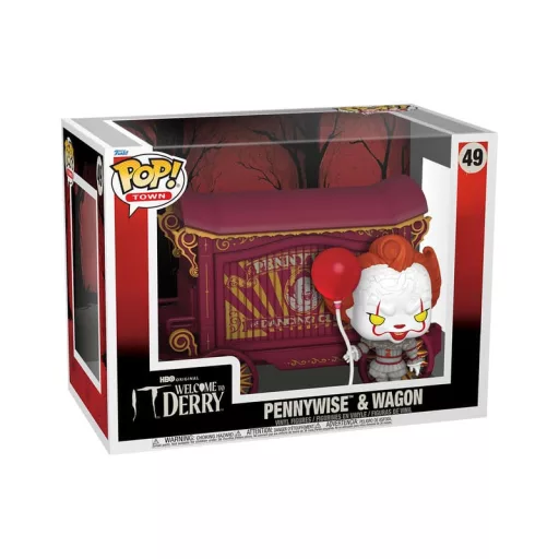 It-Welcome to Derry POP! Town Vinyl Figure Pennywise & Wagon 9 cm