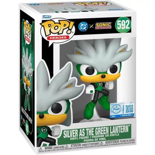 DC's Justice League and Sonic the Hedgehog POP! Movies Vinyl Figures Silver/GL 9 cm