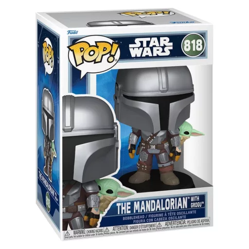 Star Wars: The Mandalorian and Grogu POP! Vinyl Bobblehead Figure The Mandalorian with Grogu 9 cm