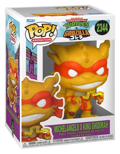 Godzilla x Turtles POP! Animation Vinyl Figure Michelangelo X Ghidorah 9 cm