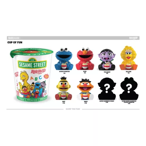 Sesame Street Rokimoto Cup of Fun Blind Box Figures 10 cm Wave 1 Display (12)