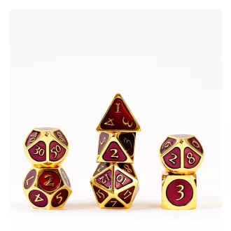 FanRoll  Dice Set Gold with Purple Enamel (7)