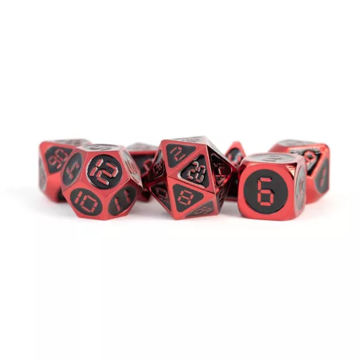 FanRoll  Dice Set Red with Black Enamel (7)