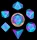 FanRoll Mini Dice Set Turquoise and Purple Marble (7)