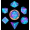 FanRoll Mini Dice Set Turquoise and Purple Marble (7)