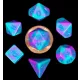 FanRoll Mini Dice Set Turquoise and Purple Marble (7)