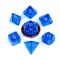 FanRoll Mini Dice Set Stardust Blue with Silver Numbers (7)