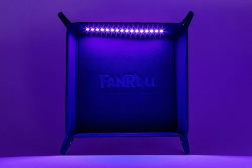 FanRoll Shadowlight Folding Blacklight Dice Tray Black