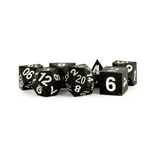 FanRoll Sharp Edge Silicone Dice Set Gold Scatter (7)